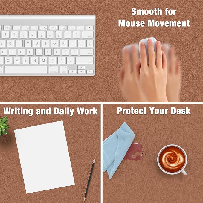 Hsurbtra Desk Pad, XL Extended Mouse Pad, Waterproof Desktop Blotter Protector - Image 4