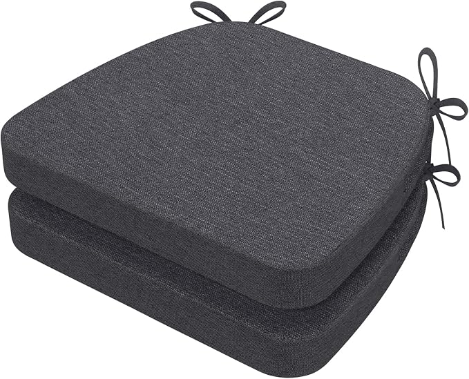 AAAAAcessories D-Shaped Chair Cushions, Machine-Washable Cover, Dark Grey by AAAAAcessories
