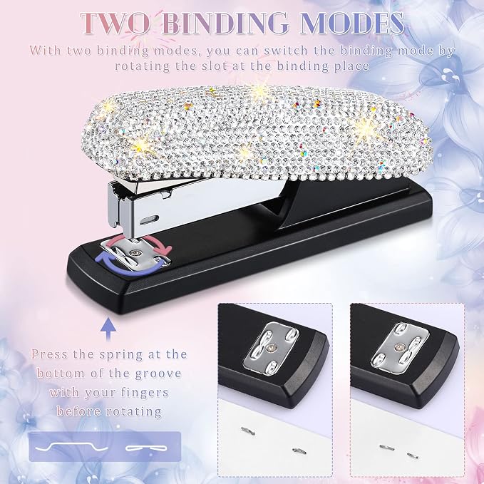 Yexiya Silver Sparkle Bling Stapler - Image 3