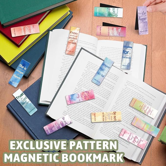 Magnetic Bookmarks, Tumwisk 15PCS Large Bible Quotes Christian Bookmarks - Image 6