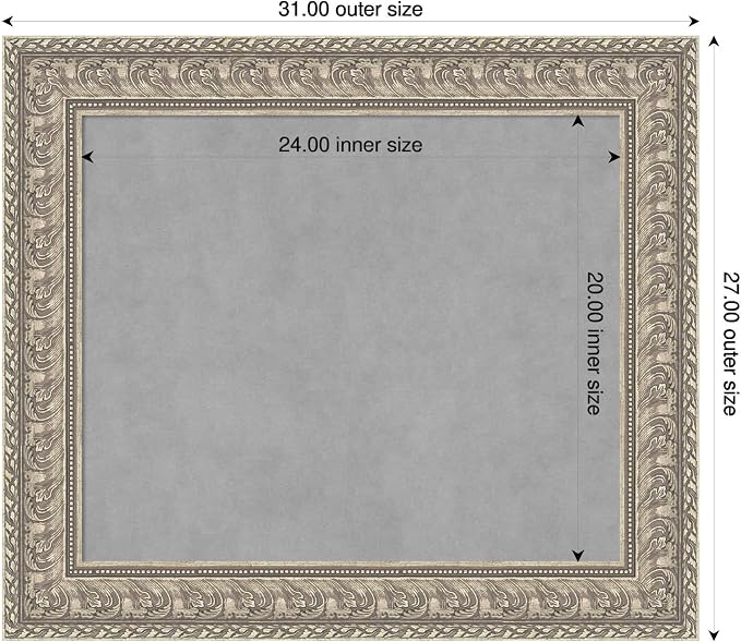 Amanti Art Silver Framed Magnetic Board 27x31 Medium Vision Board - Image 2