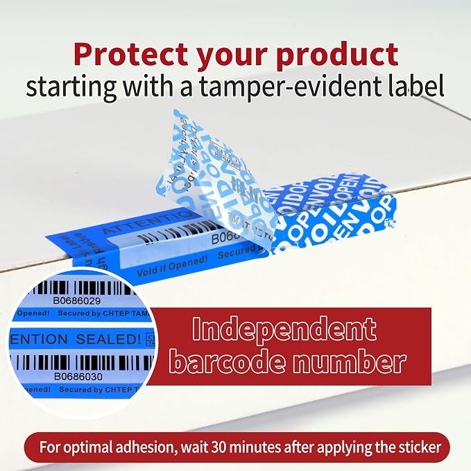 ChtepTamper 100 Pieces Total Transfer Tamper-Evident Stickers Security Labels - Image 7