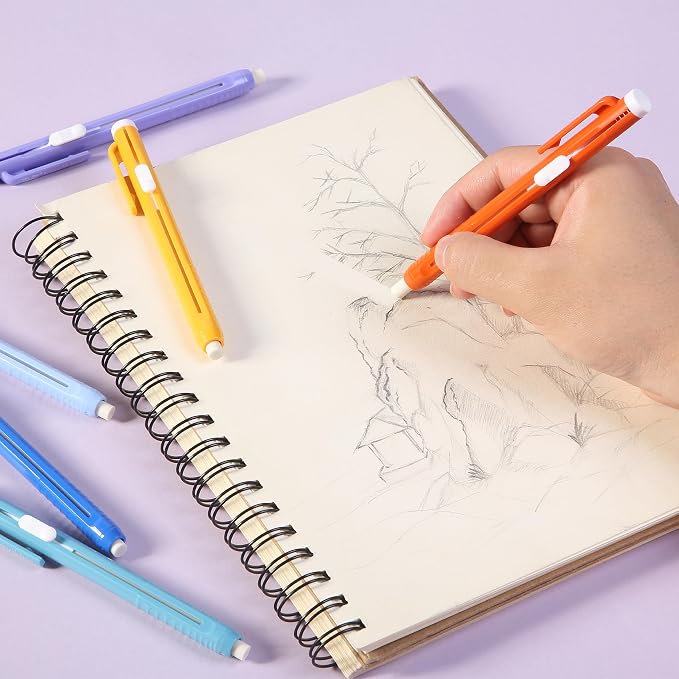 Mr. Pen- Retractable Mechanical Eraser Pens, 6 Pack, Winter Colors | Latex-Free - Image 6