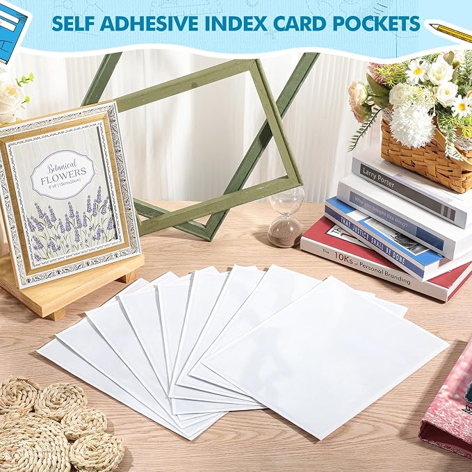Outus 200 Pcs Self Adhesive Shop Ticket Holders Clear Plastic Sleeves Adhesive - Image 4