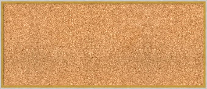 Amanti Art Natural Cork Board for Wall, 21x49 Vision Board with White Frame, Oversize Corkboard Office Decor for Home Organization, Modern Corkboard Pinboard to Display Items for Home Organization in-DeskLoop Office