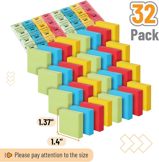 Mr. Pen- Kneaded Erasers, 1.4"x1.37", 32 Pack, Colorful | Soft Moldable Art - Image 2