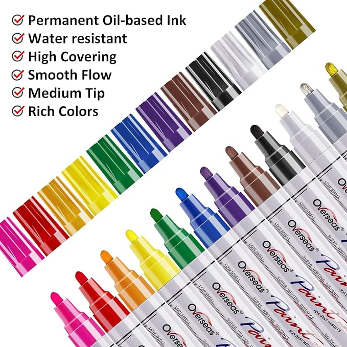 TFIVE Paint Pens Paint Markers on Almost Anything Never Fade Quick Dry and - Image 2