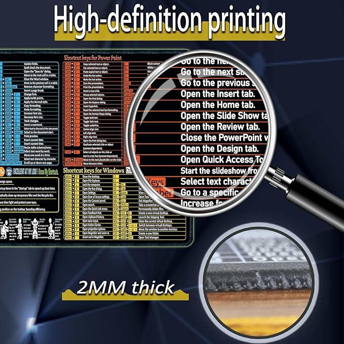 Excel/Word/Power Point/Windows Mouse pad, Non-Slip&Waterproof Large Gaming - Image 5