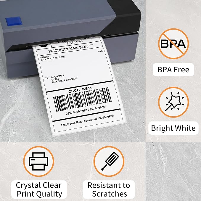 L LIKED 8000 Thermal Shipping Labels 4”x 6”in Fanfold, Permanent Adhesive - Image 5