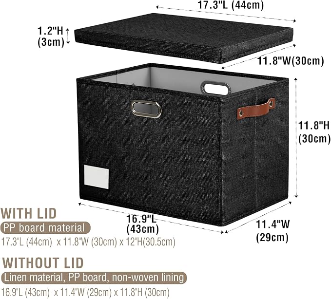 Roobyl 17" Large Collapsible Storage Bins - Image 3