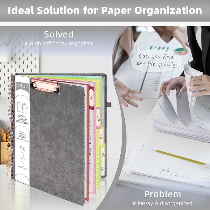 Ospelelf Grey Foldable Clipboard Folio - Image 5