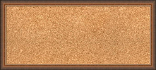 Amanti Art Natural Cork Board for Wall, 16x36 Vision Board with Bronze Frame, Medium Corkboard Office Decor for Home Organization, Modern Corkboard Pinboard to Display Items for Home Organization in-DeskLoop Office