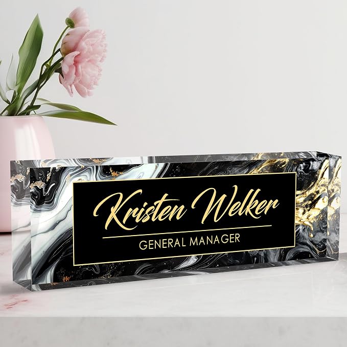 Custom Desk Name Plate Personalized, Acrylic Name Plate by AeekdookWoodenPuzzles