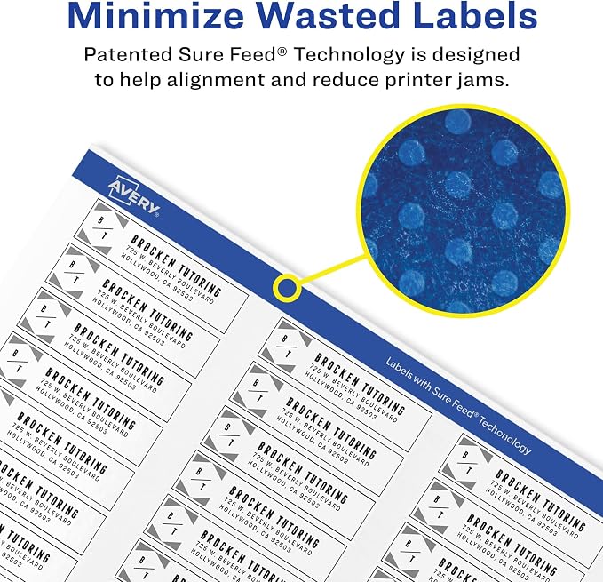 Avery Mailing Address Labels, Laser Printers, 000 Labels, Permanent Adhesive - Image 2