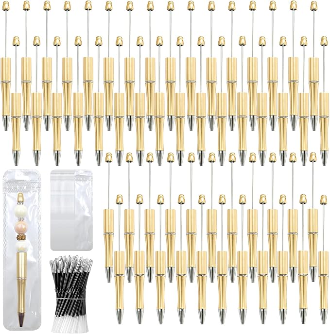 300 Pieces DIY Beadable Pen Kit – 100 Plastic Ballpoint Pens by DASTTUIS