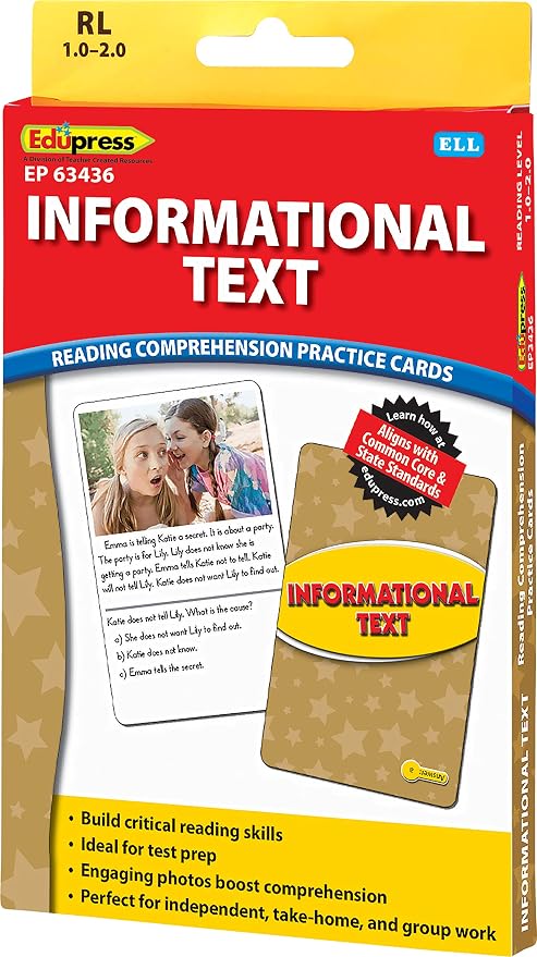 Edupress Reading Comprehension Practice Cards, Informational Text - Image 4