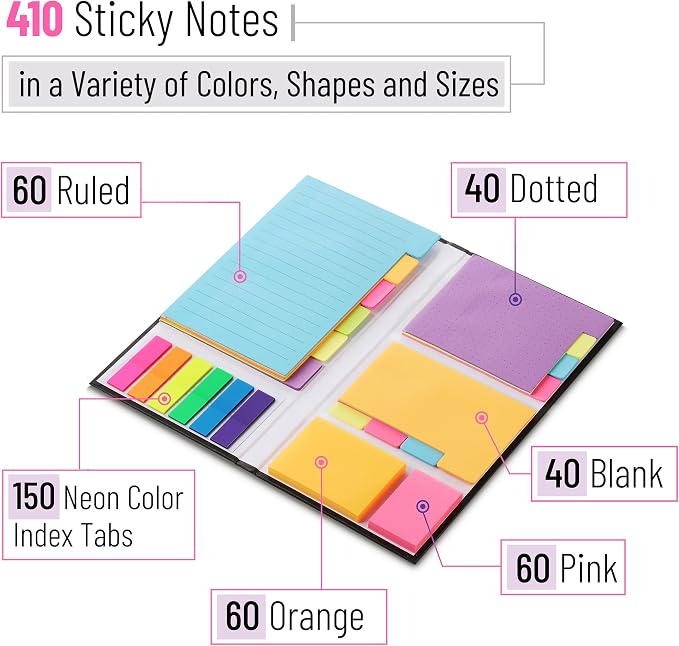 Mr. Pen- Sticky Notes Set, 410 Pack, Dotted & Blank Notes | - Image 2