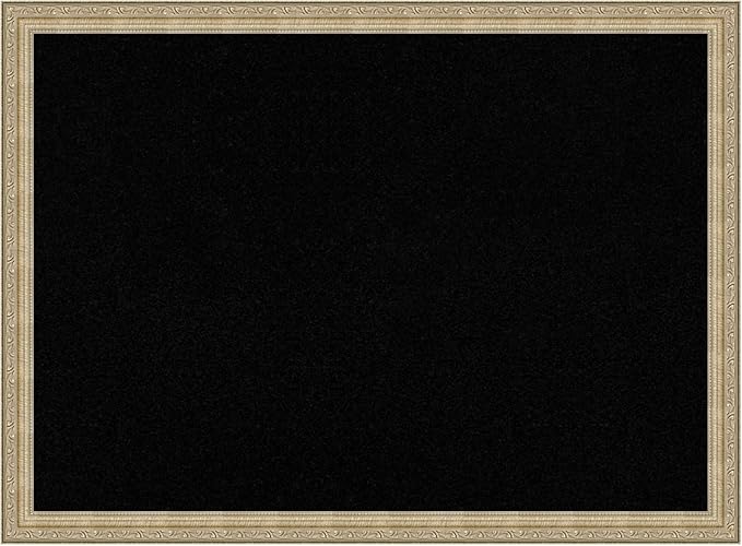Amanti Art Black Cork Board for Wall, 22x30 Vision Board with Champagne Frame, Medium Corkboard Office Decor for Home Organization, Traditional Corkboard Pinboard to display items for home-DeskLoop Office
