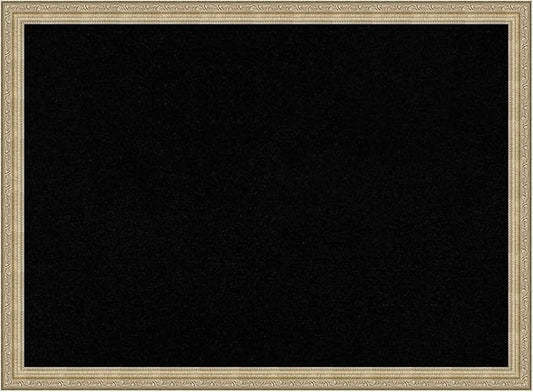 Amanti Art Black Cork Board for Wall, 22x30 Vision Board with Champagne Frame, Medium Corkboard Office Decor for Home Organization, Traditional Corkboard Pinboard to display items for home-DeskLoop Office