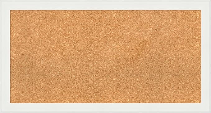 Amanti Art Natural Cork Board for Wall, 23x43 Vision Board with White Frame, Large Corkboard Office Decor for Home Organization, Casual Corkboard Pinboard to Display Items for Home Organization in-DeskLoop Office