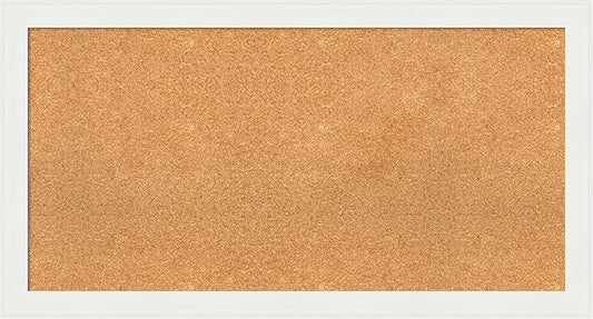 Amanti Art Natural Cork Board for Wall, 23x43 Vision Board with White Frame, Large Corkboard Office Decor for Home Organization, Casual Corkboard Pinboard to Display Items for Home Organization in-DeskLoop Office