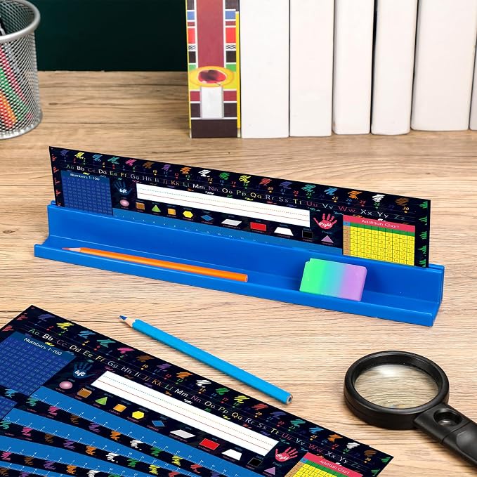 PerKoop 25 Pcs Classroom Desk Name Plates Holder Set Index Cards Storage - Image 2
