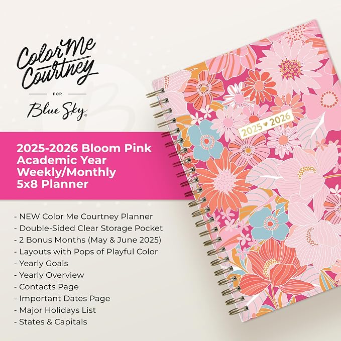Blue Sky Color Me Courtney 2025-2026 Weekly and Monthly Academic Year Planner - Image 9