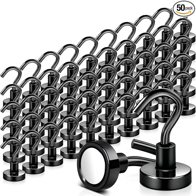 MAGXCENE 50 Pack Magnetic Hooks Heavy Duty, Strong Magnet Hooks by MAGXCENE