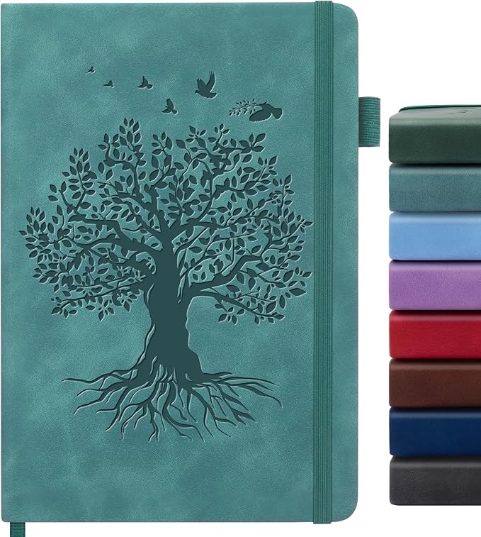Lined Journal Notebook for Women Men, A5 Hardcover Leather Journals for Writing by ALKALO