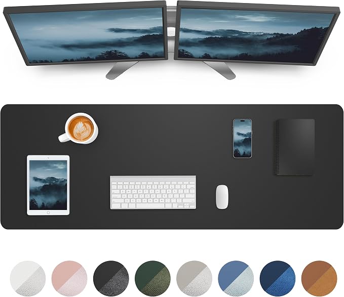 Large Desk pad mat, Mouse Pad, Office Desk Mat, Non-Slip PU Leather Desk Blotter by AFIING