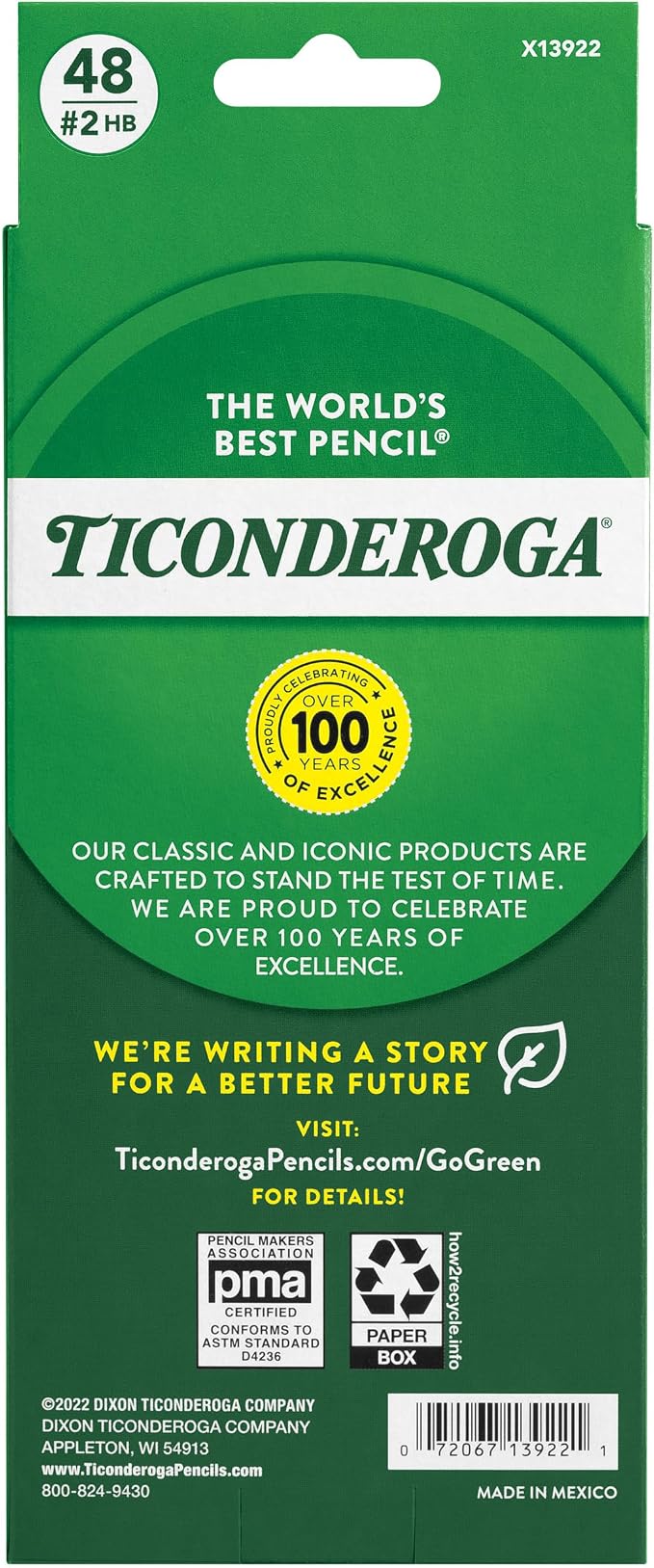 TICONDEROGA Wood-Cased Pencils, Unsharpened, 2 HB Soft, 6 Packs, 288 Total - Image 2