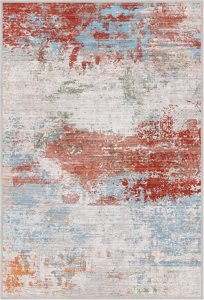 50"x60" Modern Abstract Office Chair Rug, Under Desk Rugs - Image 7