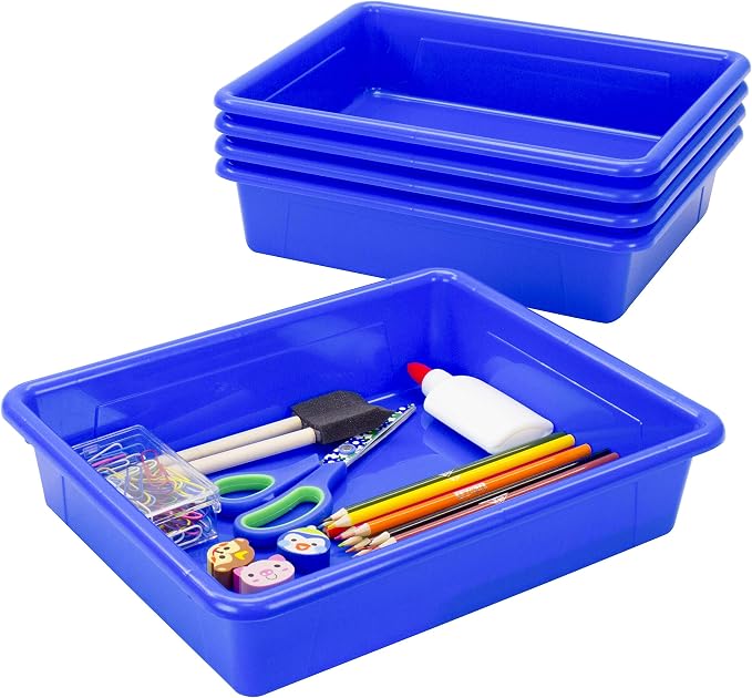 Storex Letter Size Flat Storage Tray – Organizer Bin by Storex