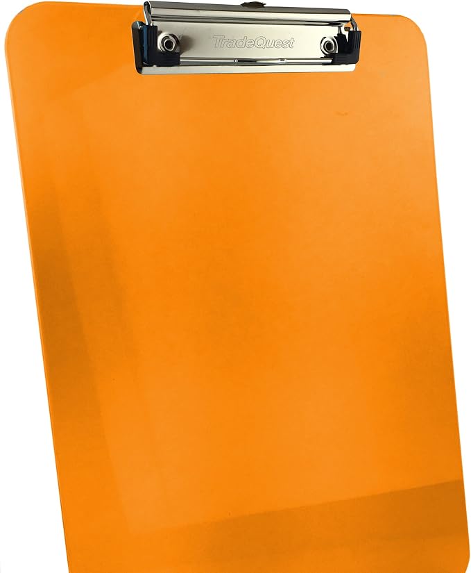 Trade Quest Plastic Clipboard Transparent Color Letter Size Low Profile Clip - Image 2