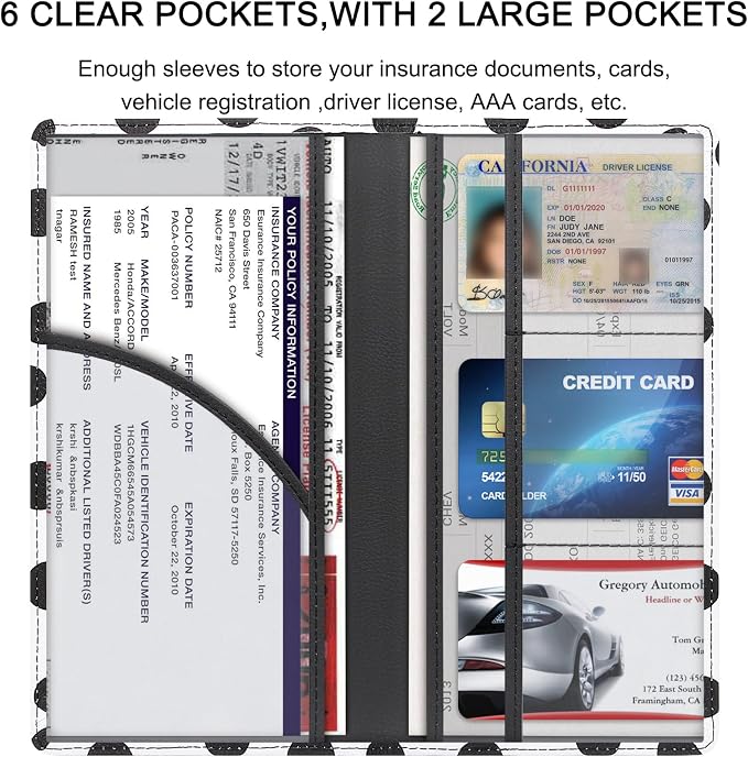 LumiMokki Premium Car Registration & Insurance Card Holder - Image 4