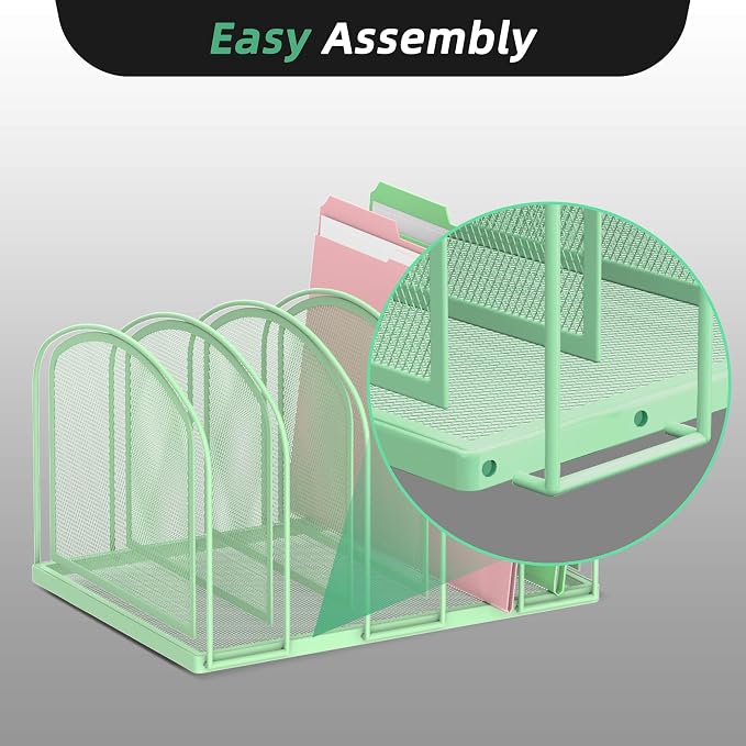 SUPEASY File Organizer for Desk, 5-Section Mesh Desk Organizer, Vertical File - Image 4