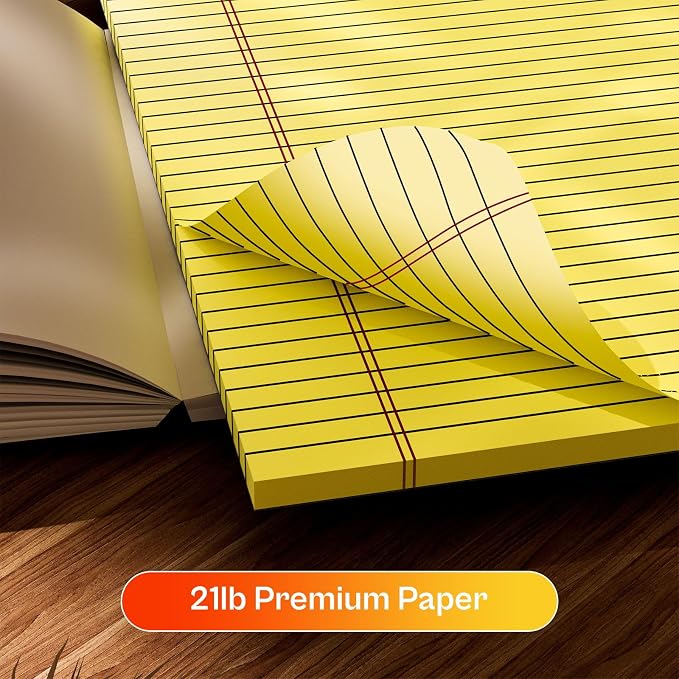Legal Pads 8.5 x 11 Note Pads Wide Ruled 4 Pack, Lined Notepad 8.5 x 11 Canary - Image 4