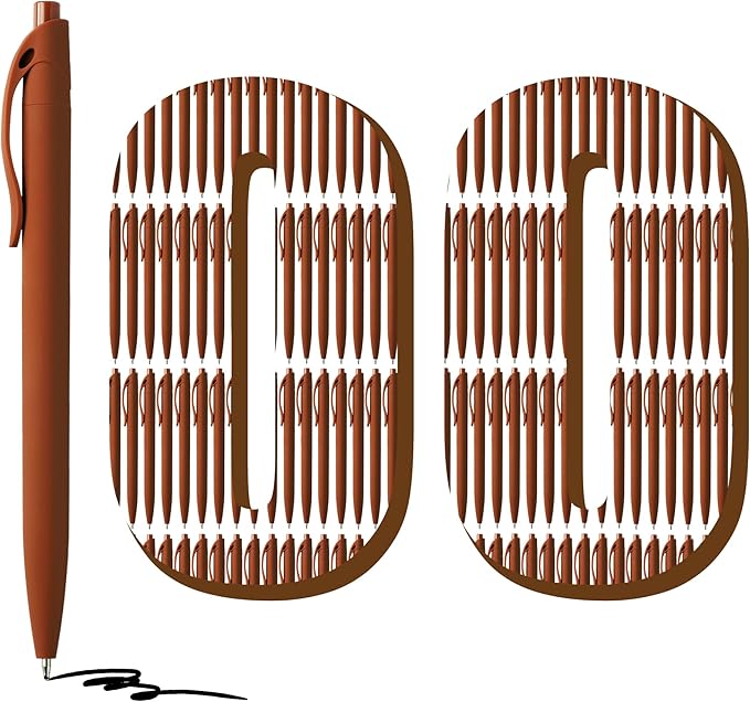 deegtran 100 Pack No Bleed Brown Barrel Click Pens, Wholesale Retractable by DEEGTRANPENS