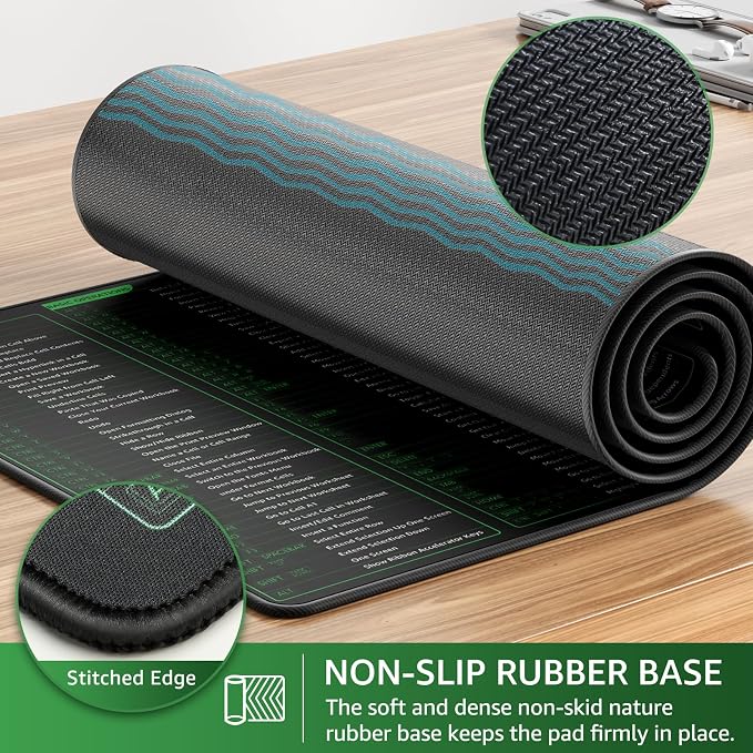 KTRIO Excel Shortcuts Mousepad, Desk Mat, 31.5 x 15.7 in, XXL | Smooth - Image 4