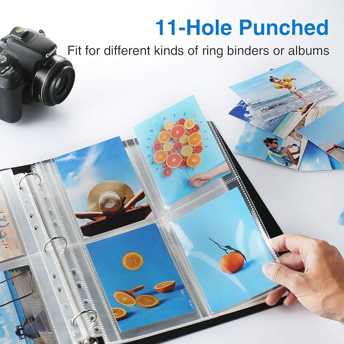 Sooez 30 Pack Photo Sleeves for 3 Ring Binder, Heavy Duty Plastic Page - Image 3