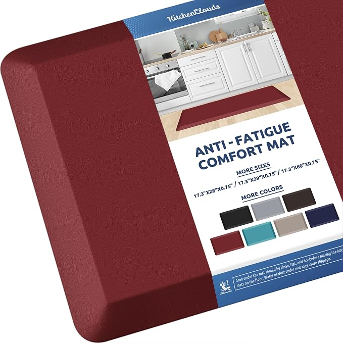 KitchenClouds Kitchen Mat Cushioned Anti Fatigue Kitchen Rug 0.8inch Water by KitchenClouds