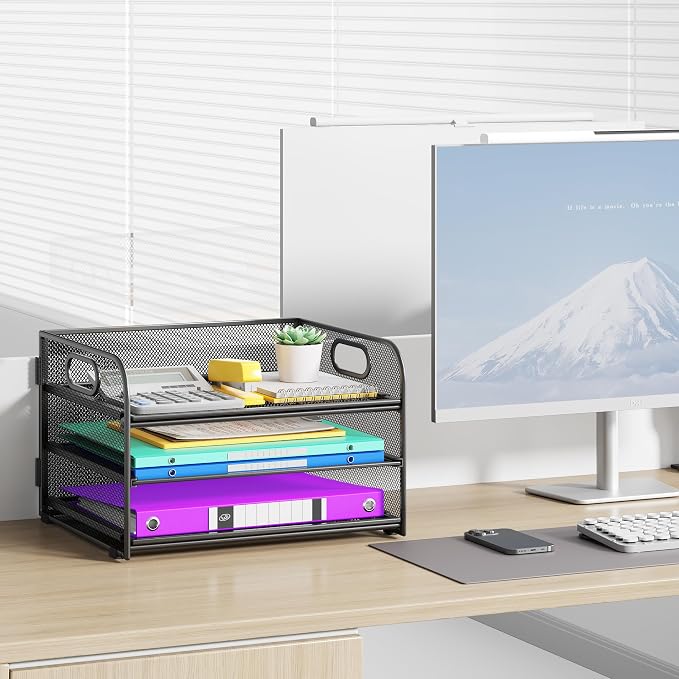 Cawukege 2 Pack 3 Tier Paper Organizer - Image 2
