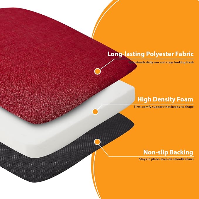 Ruqmuis Chair Cushions for Dining Chairs, D-Shaped Chair Pads - Image 4