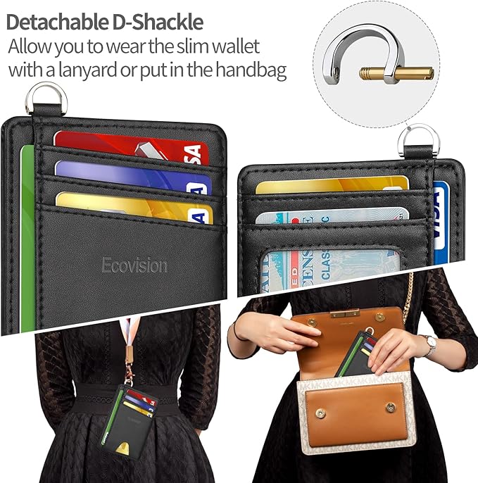 Slim Minimalist Front Pocket Wallet, RFID Blocking Credit Card Holder Wallet - Image 3
