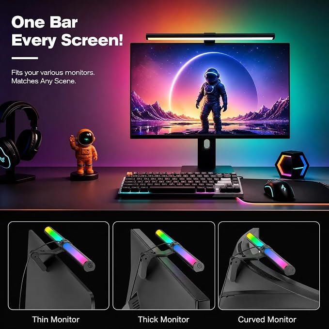 RGB Monitor Light Bar Dual USB Reading Screen Lamp Touch Switch | Dual-Sided 15 - Image 3
