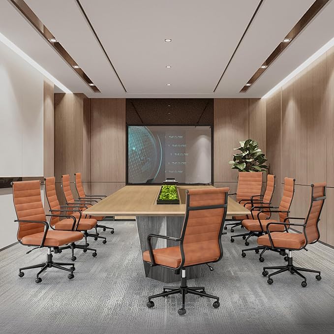 Okeysen Office Desk Chair Conference Room Chairs, Modern Ergonomic Executive Swivel Chair, Adjustable Height PU Leather Home Desk Chairs with Armrests, Comfy Computer Task Chairs with Wheels-DeskLoop Office