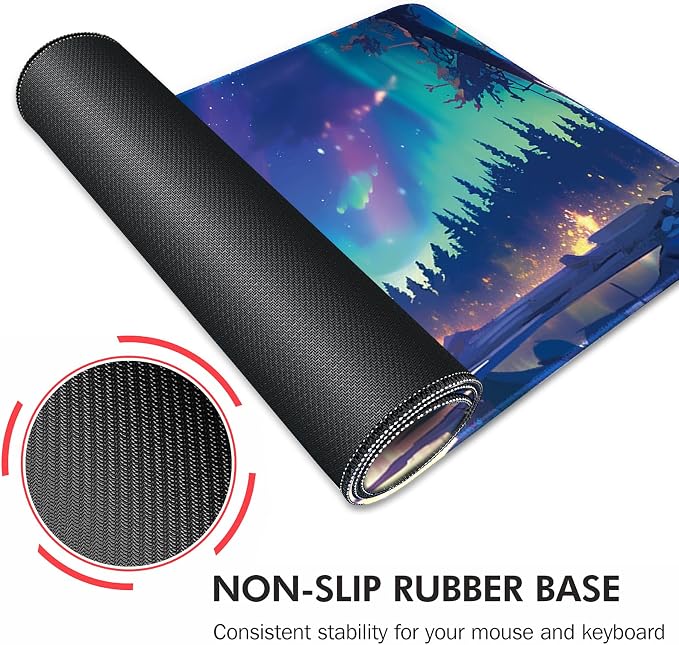 Galdas Mouse Pad for Gaming, Aurora Background Pattern XXL XL Large Mouse Mat - Image 5