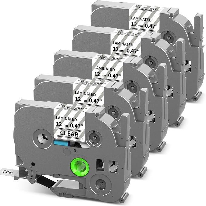 TZe TZ Tape 12mm 0.47 Laminated Clear Label Tape TZe-131 | Replace by Unknown