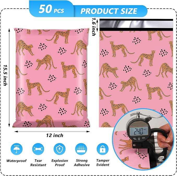 Poly Mailer - 12x15.5 Inch, 50 Waterproof, Tear-Resistant Shipping Bags - Image 2