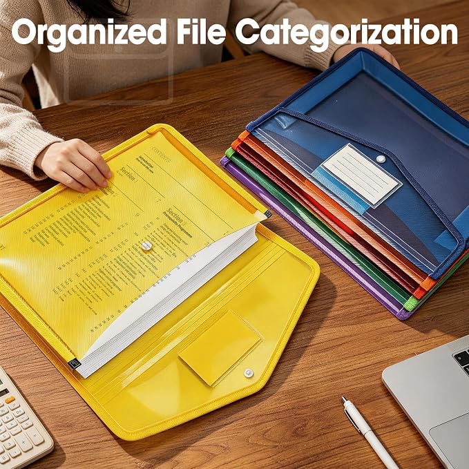 AZEN 20 Pack Plastic Expanding File Folder, Plastic Envelopes - Image 4